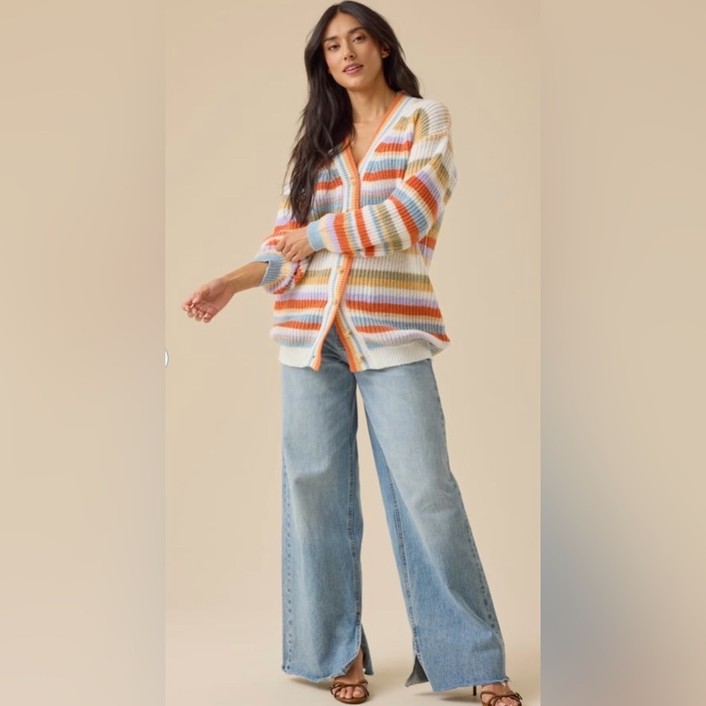 Altar'd State Grace Striped Multicolor Women's Cardigan Sweater NWT - Picture 3 of 5